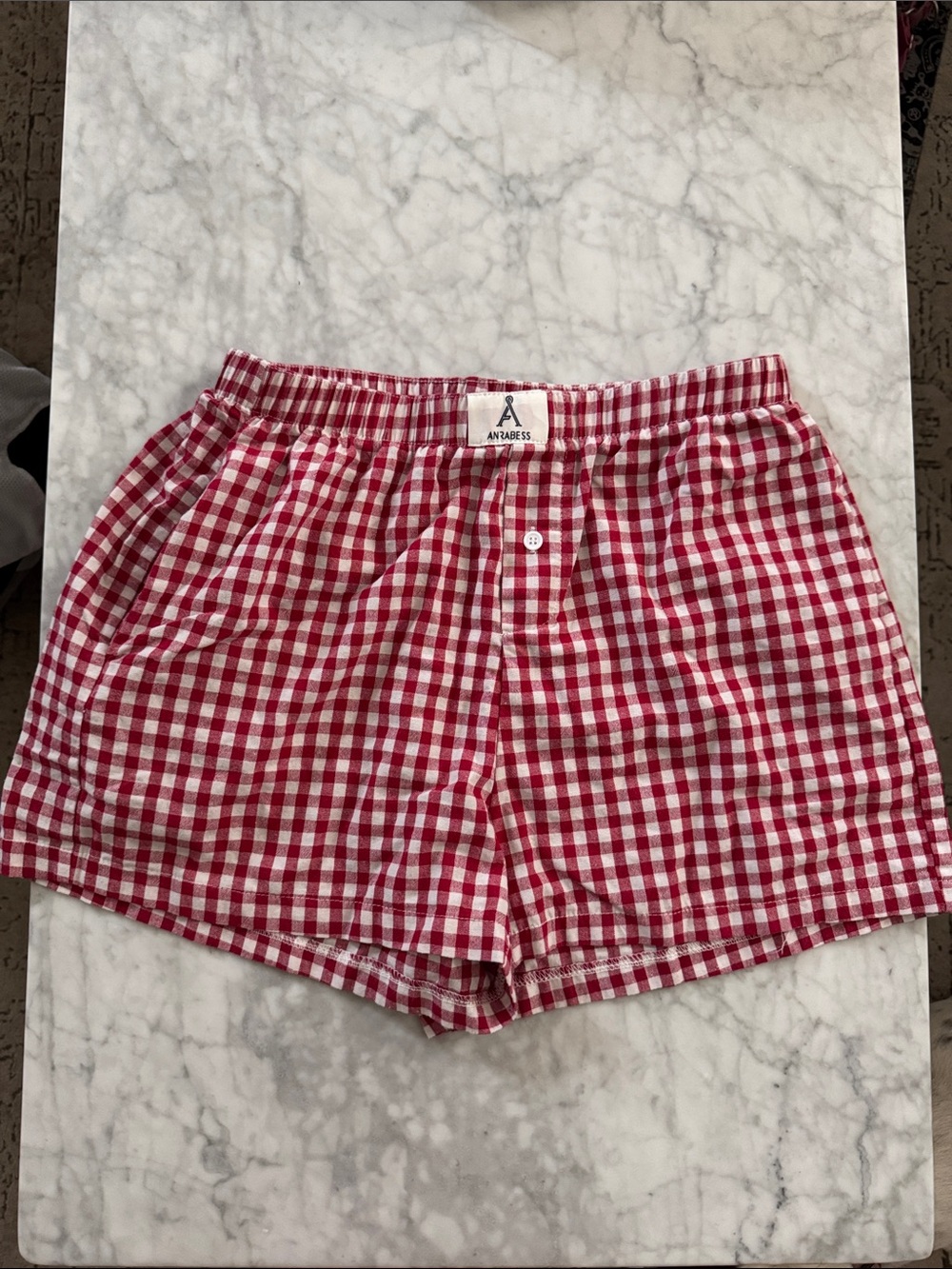 Anabess Amazon Red & White Gingham lounge Boxer shorts S